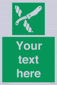 Custom sign safe condition Liferaft knife